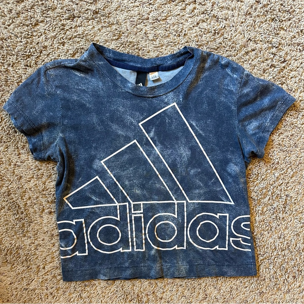 Women’s Adidas Blue Cropped Short Sleeve Tee S